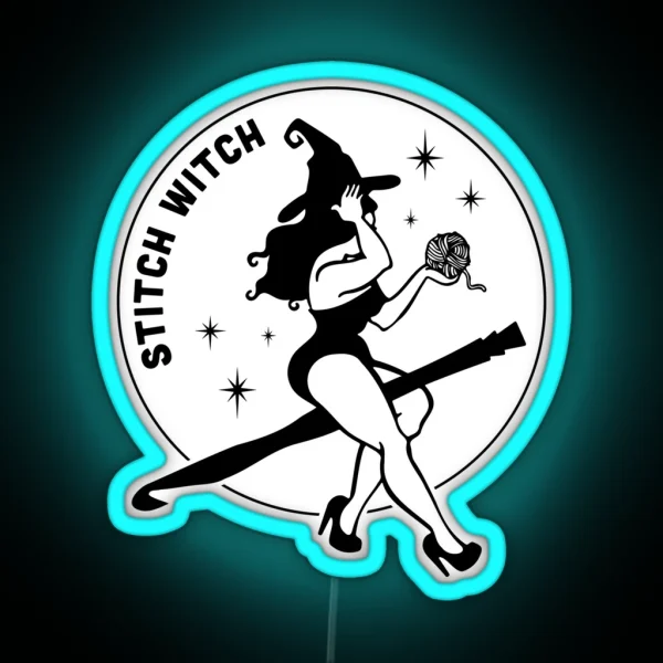 Stitch Witch Crochet RGB Neon Sign