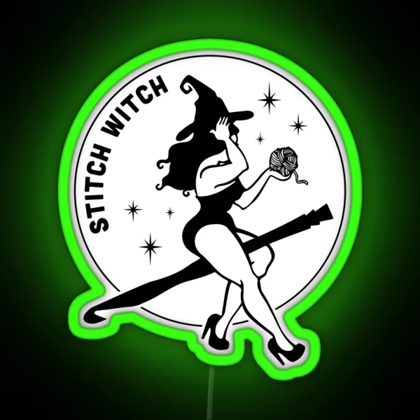 Stitch Witch Crochet RGB Neon Sign