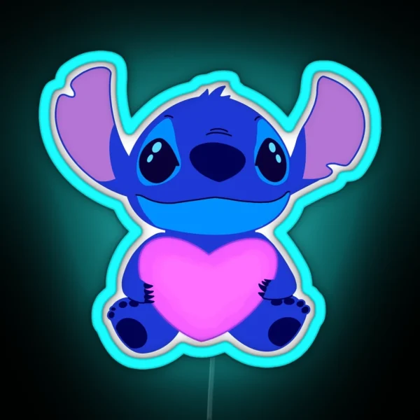 Stitch With Heart RGB Neon Sign