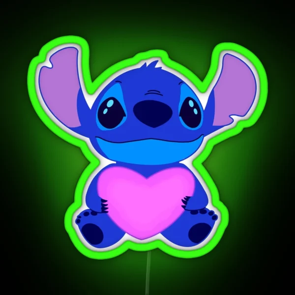 Stitch With Heart RGB Neon Sign