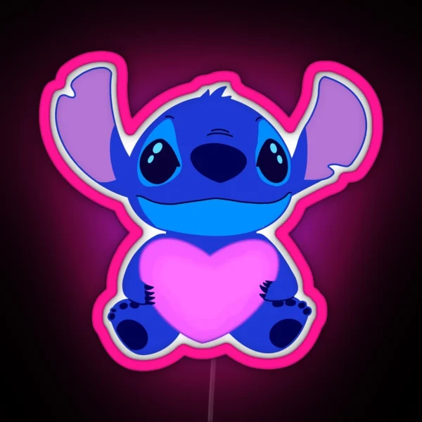 Stitch With Heart RGB Neon Sign
