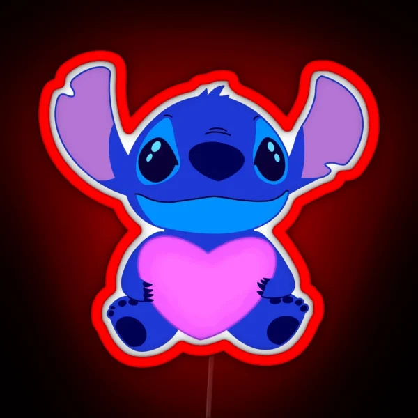 Stitch With Heart RGB Neon Sign