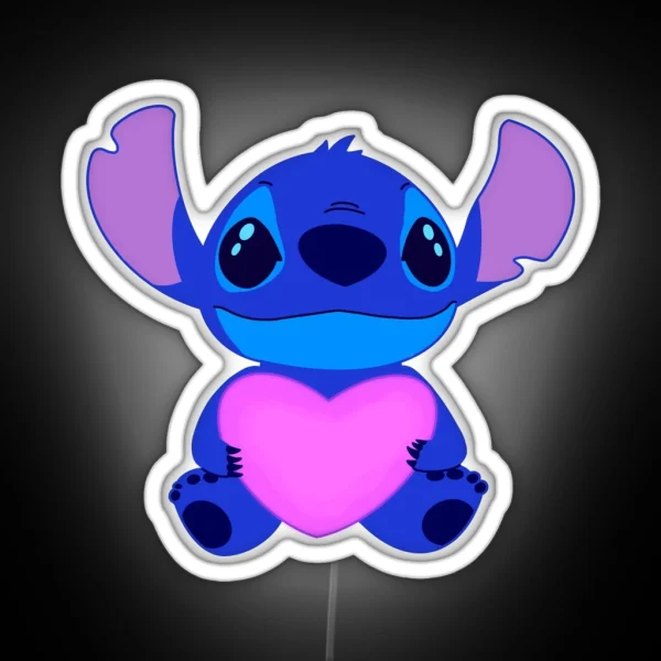 Stitch With Heart RGB Neon Sign