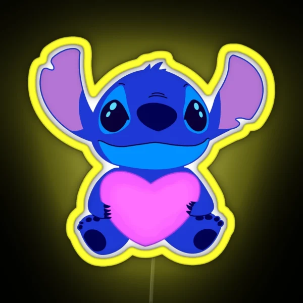 Stitch With Heart RGB Neon Sign