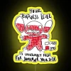 Mischief Neon Sign with Doodle Illustration of a high "Stitch Your Badness" level.