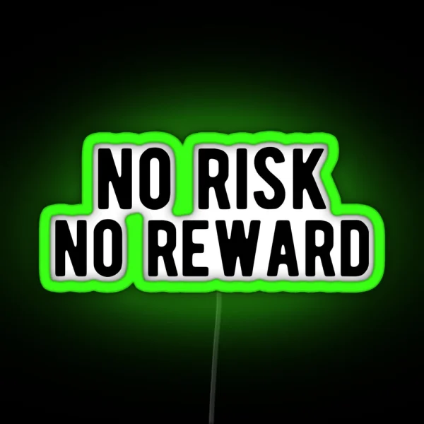STOCK MARKET FOREX TRADER No Risk No Reward RGB Neon Sign