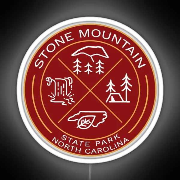 Stone Mountain State Park Heraldic Logo RGB Neon Sign