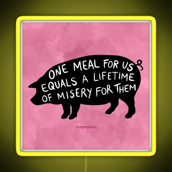 Stop Animal Cruelty RGB Neon Sign