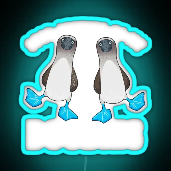 Stop Staring At My Boobies Funny Birds RGB Neon Sign