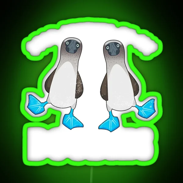 Stop Staring At My Boobies Funny Birds RGB Neon Sign