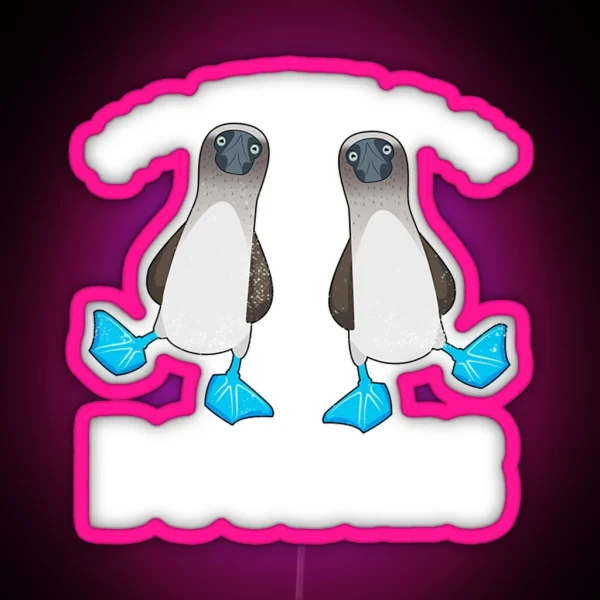 Stop Staring At My Boobies Funny Birds RGB Neon Sign