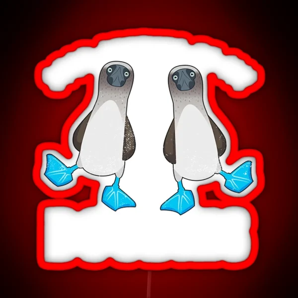Stop Staring At My Boobies Funny Birds RGB Neon Sign