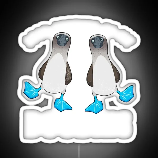 Stop Staring At My Boobies Funny Birds RGB Neon Sign