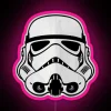 Stormtrooper RGB Neon Sign in Pink Holographic Display