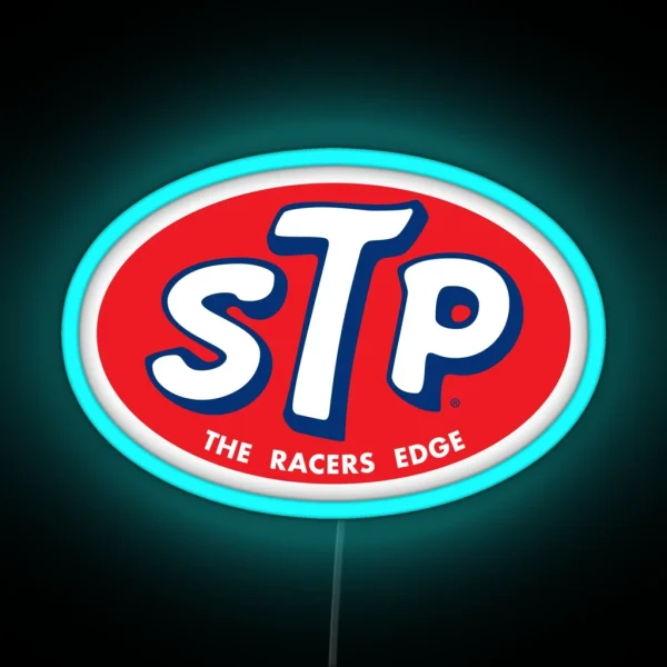 STP Motor Oil THE RACERS EDGE 1960 1970s Vintage Logo RGB Neon Sign