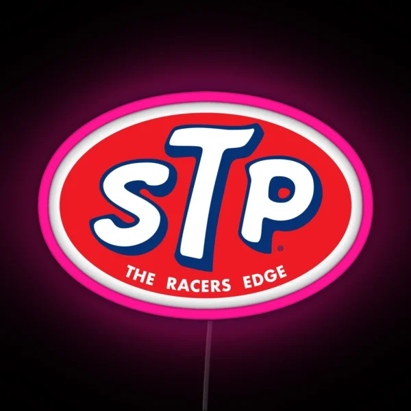 STP Motor Oil THE RACERS EDGE 1960 1970s Vintage Logo RGB Neon Sign