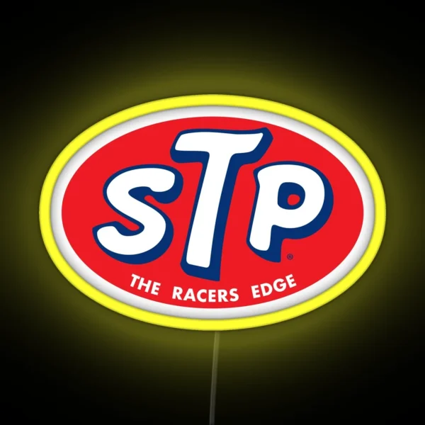 STP Motor Oil THE RACERS EDGE 1960 1970s Vintage Logo RGB Neon Sign