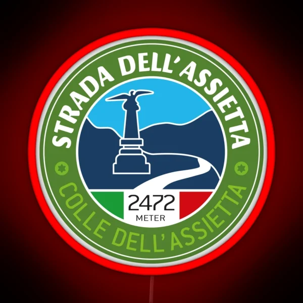 Strada Dell Assietta Assietta Crest Street V1 RGB Neon Sign