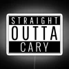 RGB Neon Sign in White with Straight Outta Cary North Carolina Logo