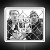 Neon sign reading 'Straight Outta Scranton' in RGB colors.