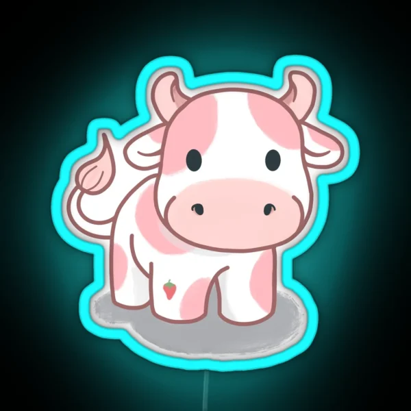 Strawberry Cow RGB Neon Sign