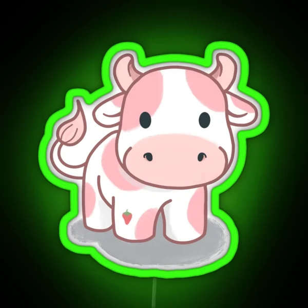Strawberry Cow RGB Neon Sign