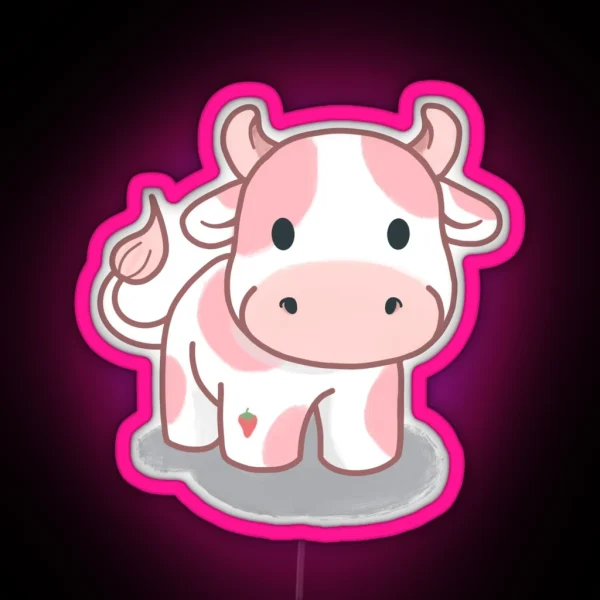 Strawberry Cow RGB Neon Sign