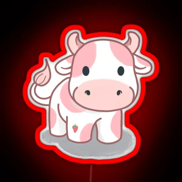 Strawberry Cow RGB Neon Sign