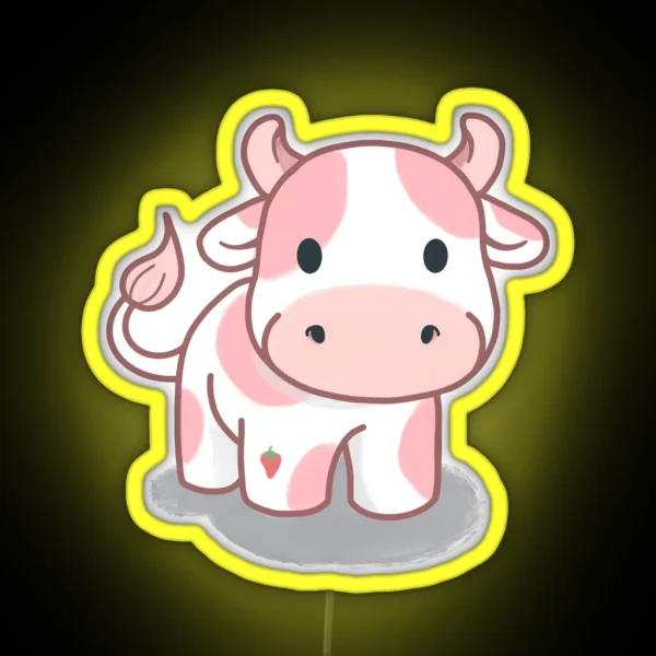 Strawberry Cow RGB Neon Sign
