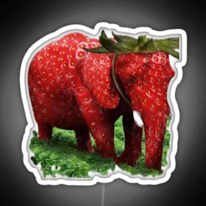 Strawberry Elephant RGB Neon Sign