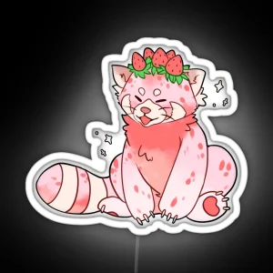 Strawberry Ice Cream Red Panda RGB Neon Sign