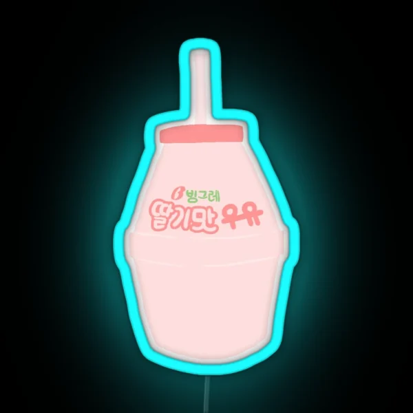 Strawberry Milk RGB Neon Sign