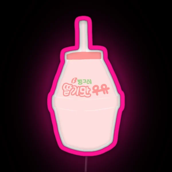 Strawberry Milk RGB Neon Sign