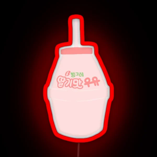 Strawberry Milk RGB Neon Sign
