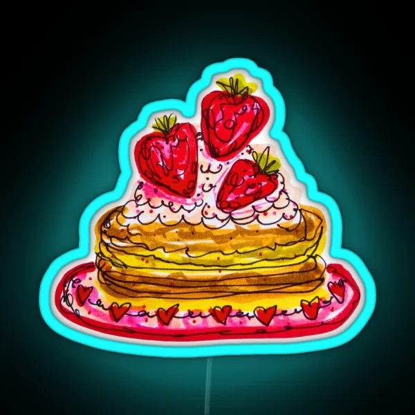 Strawberry Pancakes RGB Neon Sign