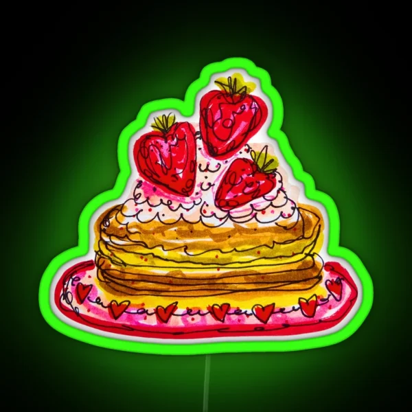 Strawberry Pancakes RGB Neon Sign