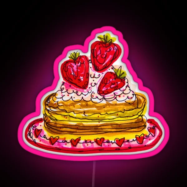 Strawberry Pancakes RGB Neon Sign