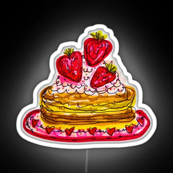 Strawberry Pancakes RGB Neon Sign