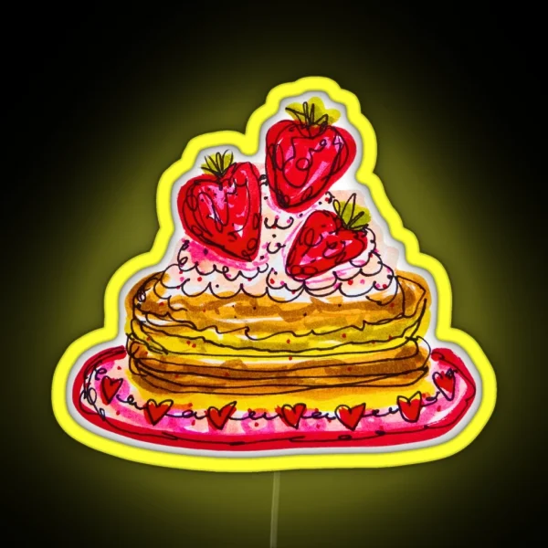 Strawberry Pancakes RGB Neon Sign