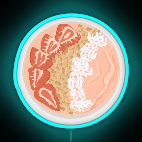 Strawberry Smoothie Bowl RGB Neon Sign