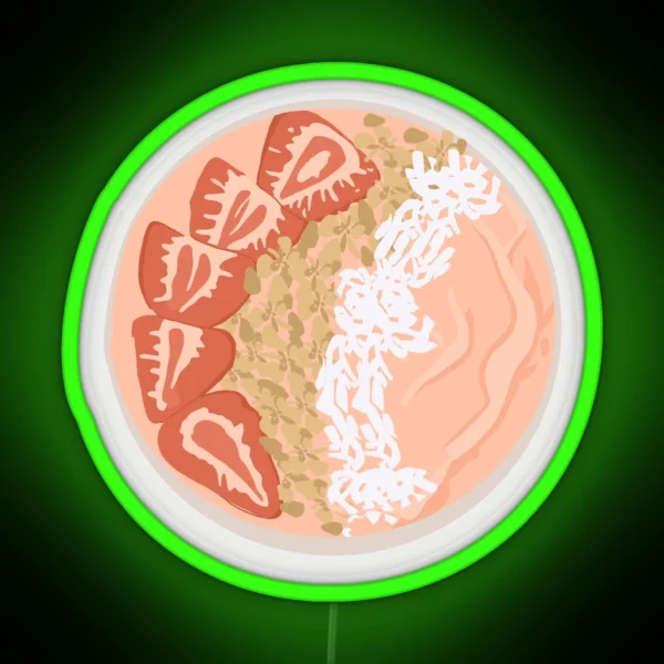 Strawberry Smoothie Bowl RGB Neon Sign