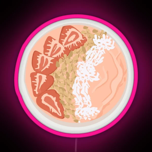 Strawberry Smoothie Bowl RGB Neon Sign
