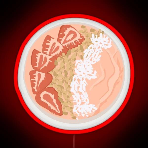 Strawberry Smoothie Bowl RGB Neon Sign