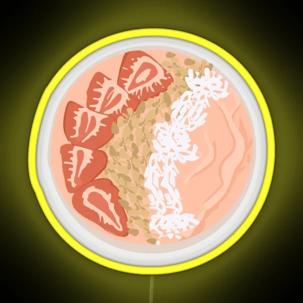 Strawberry Smoothie Bowl RGB Neon Sign