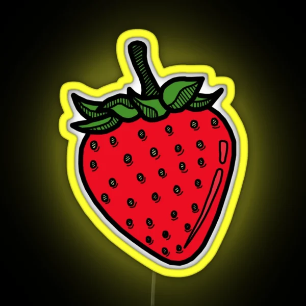 Strawberry YELLOW RGB Neon Sign