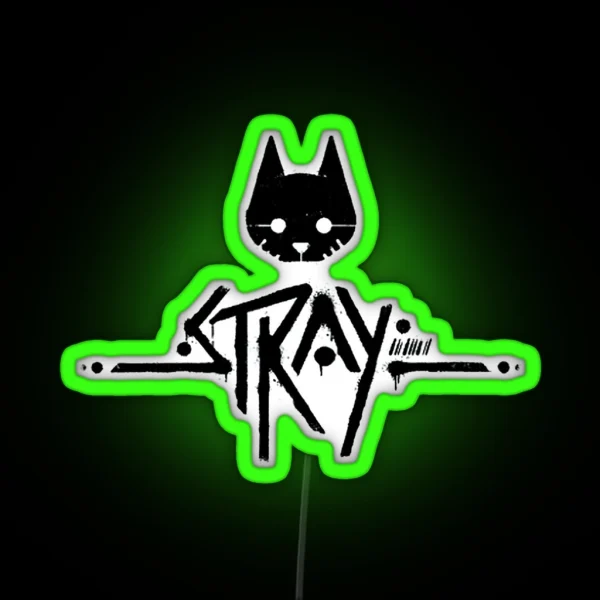 Stray Cat Game Logo RGB Neon Sign