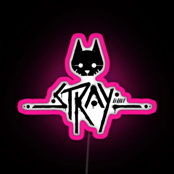 Stray Cat Game Logo RGB Neon Sign