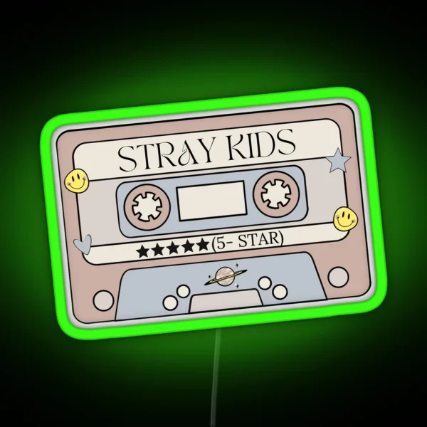 STRAY KIDS 5 STAR Retro Pastel Cassette Tape RGB Neon Sign