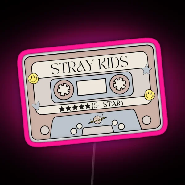 STRAY KIDS 5 STAR Retro Pastel Cassette Tape RGB Neon Sign