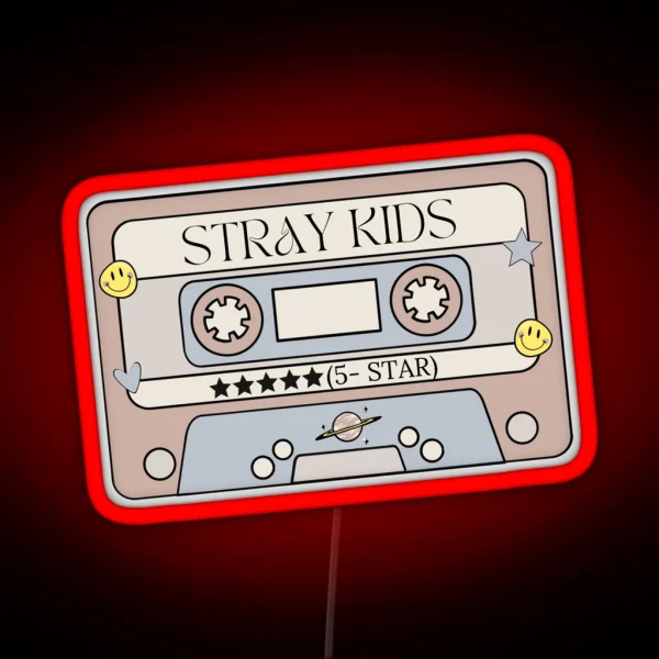 STRAY KIDS 5 STAR Retro Pastel Cassette Tape RGB Neon Sign